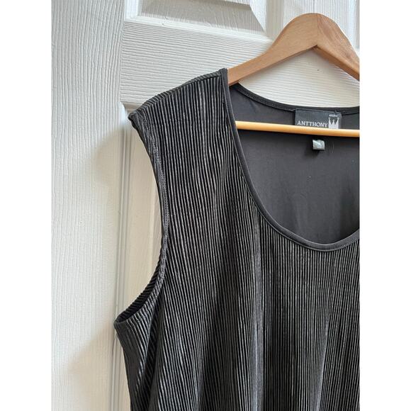 Antthony 2 Piece Black Sleeveless Sharkbite Hem Tunic & Pant Set Plus Size 2X - Picture 4 of 15